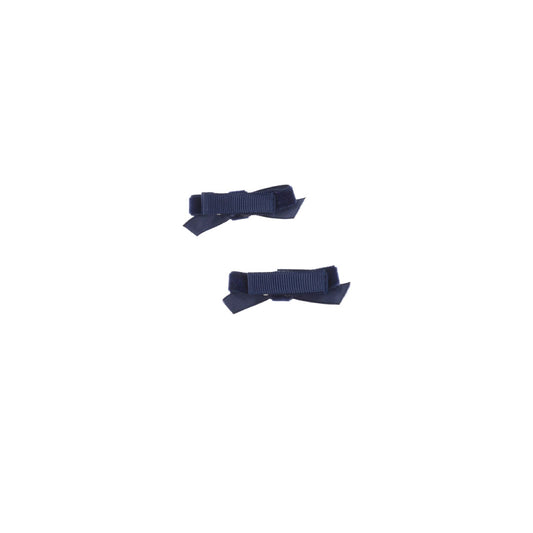 Girls Navy Blue Velvet Bow Hair Clips (2 Pack)