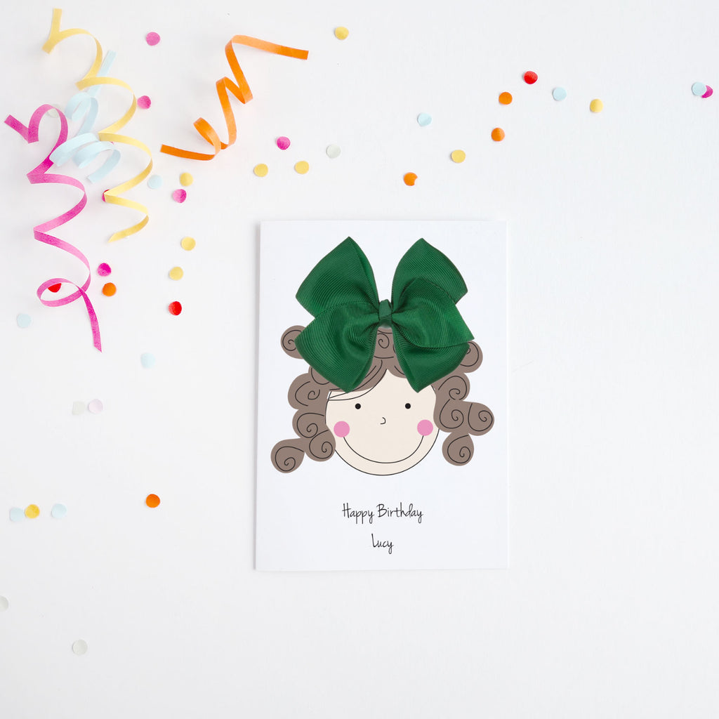 Happy Birthday Bow Card - Green Bow