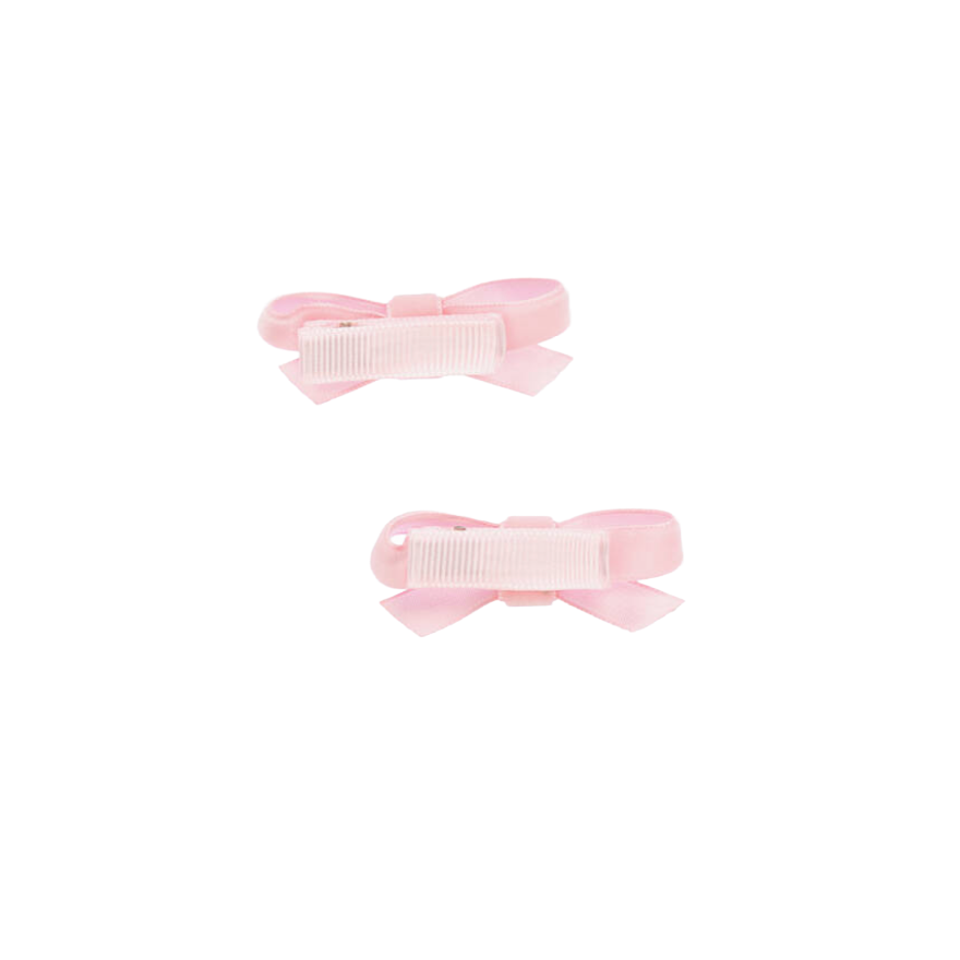 Girls Pink Velvet Bow Hair Clips (2 Pack)